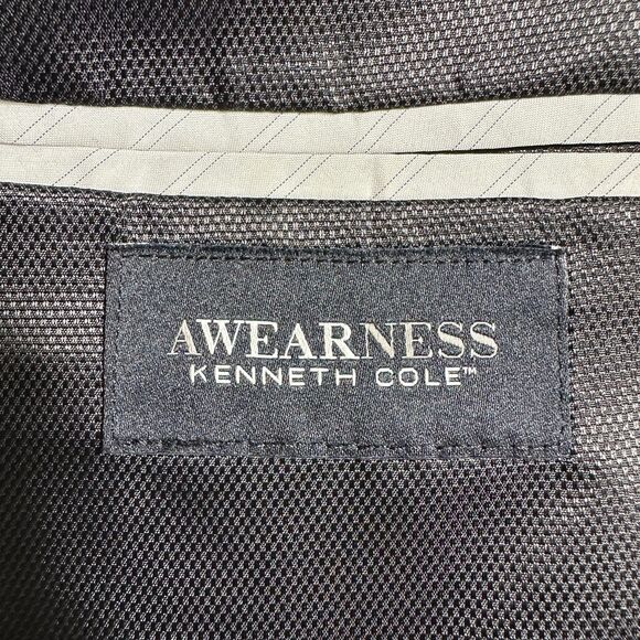 KENNETH COLE 52R Gray Wool Mens Blazer Sport Coat Two Button Jacket Unstuctured - Picture 15 of 15